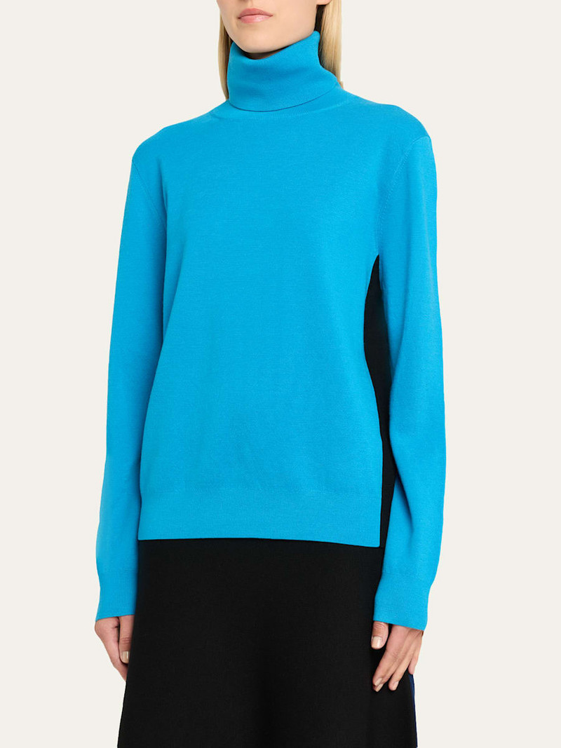 ZANKOV Walter Colorblock Merino Wool Turtleneck Sweater outlook
