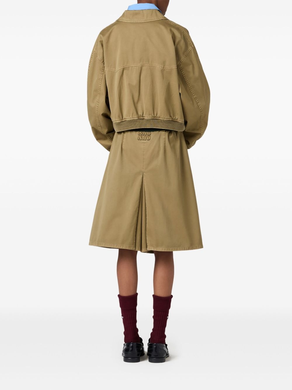 garment-dyed cotton midi skirt - 3