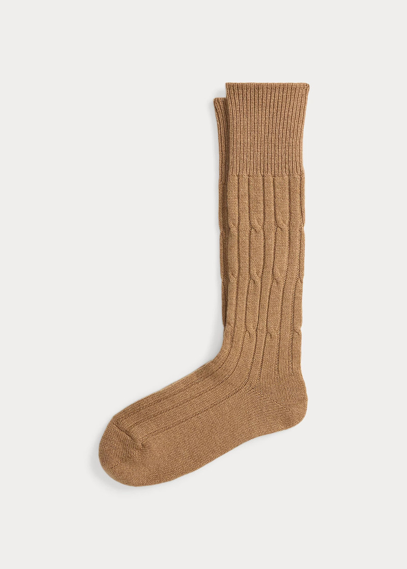 Cable-Knit Cashmere Socks 1