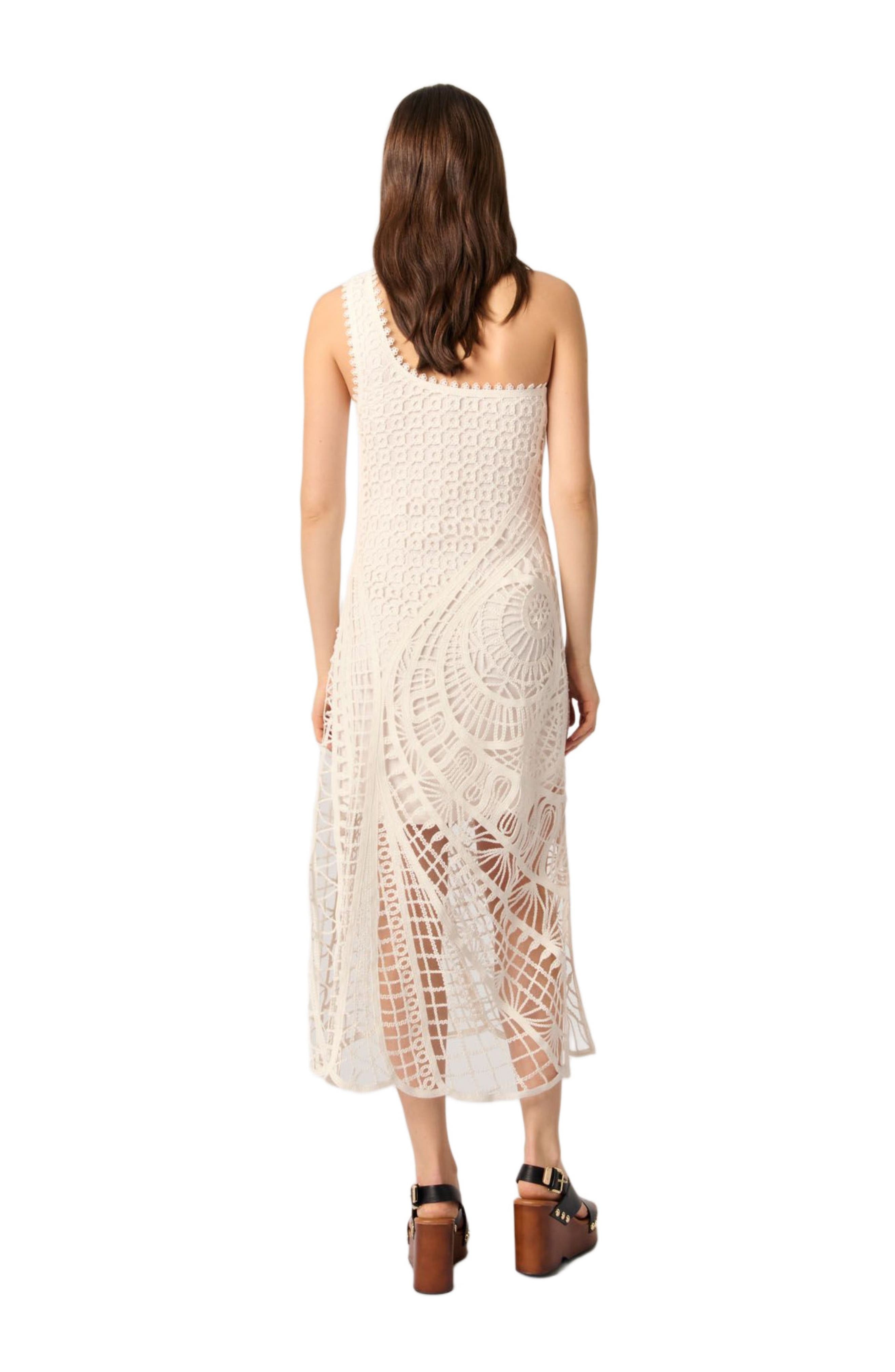 maje Asymmetrical crochet maxi dress in White at Nordstrom - 2