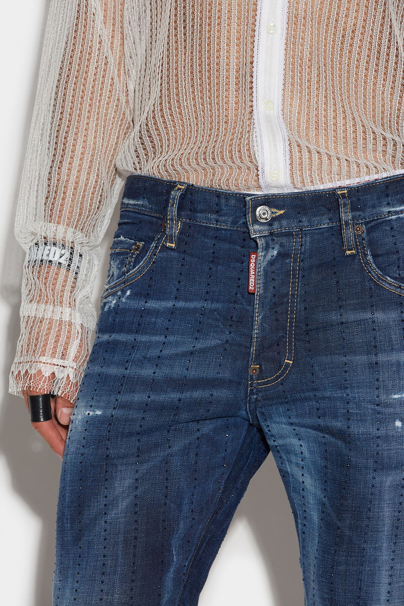 DARK SPARKLE WASH SKATER JEANS 4