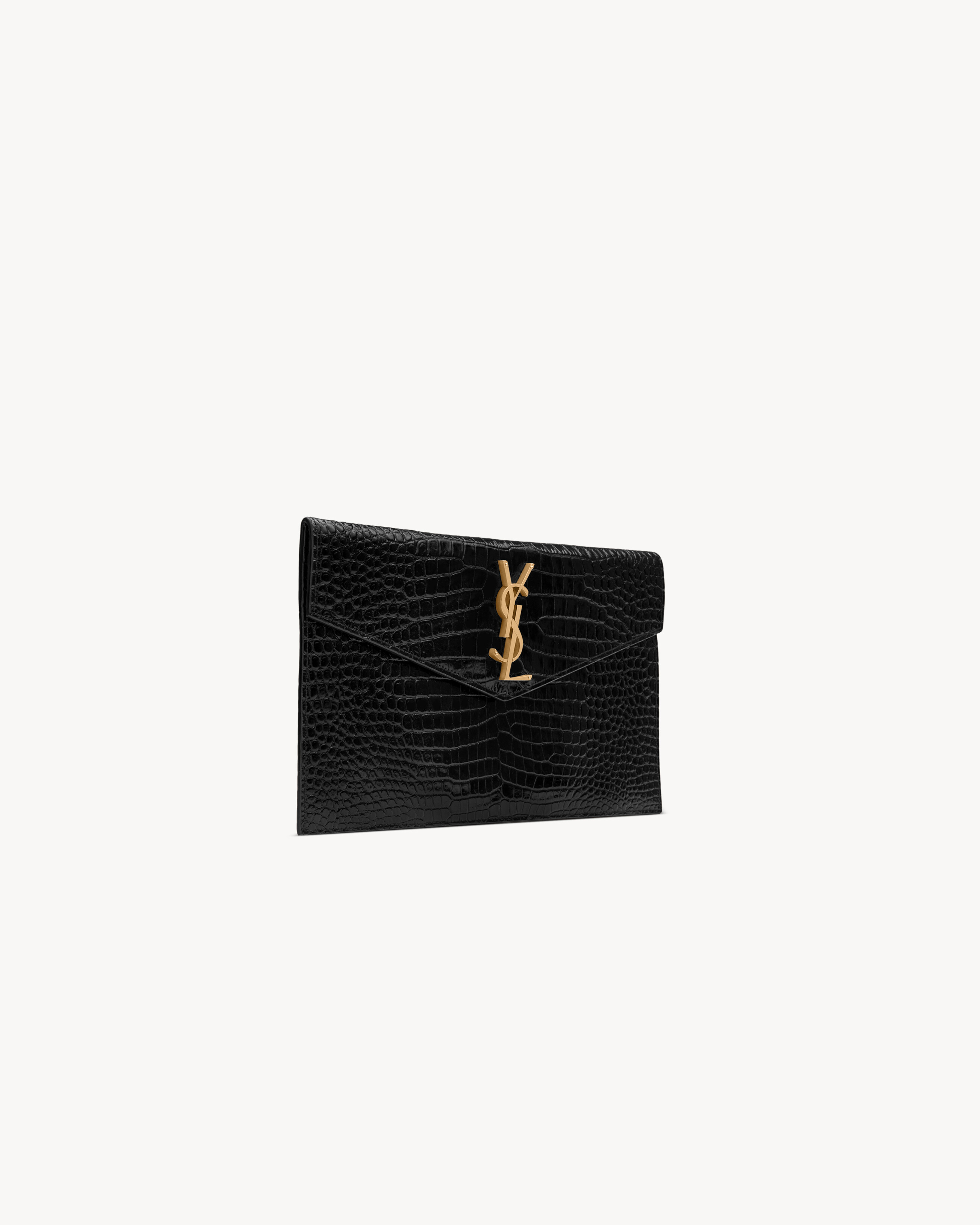 UPTOWN POUCH IN CROCODILE-EMBOSSED SHINY LEATHER - 4