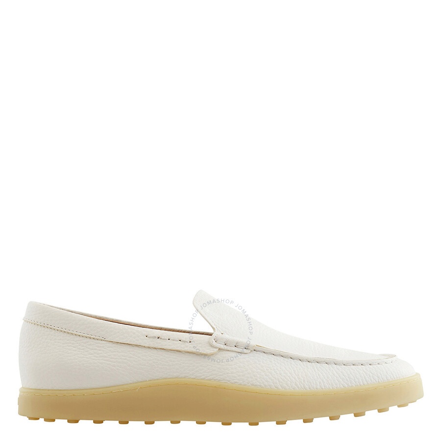 Tods Men's White Calf Leather Moccasins - 1