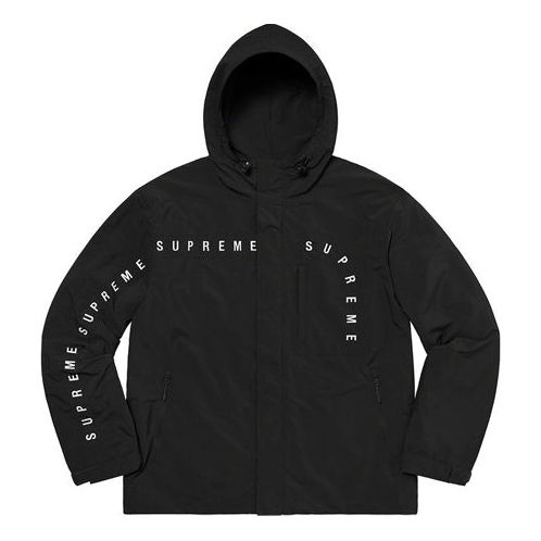 Supreme Curve Logos Ripstop Jacket 'Black White' SUP-FW20-162 - 1