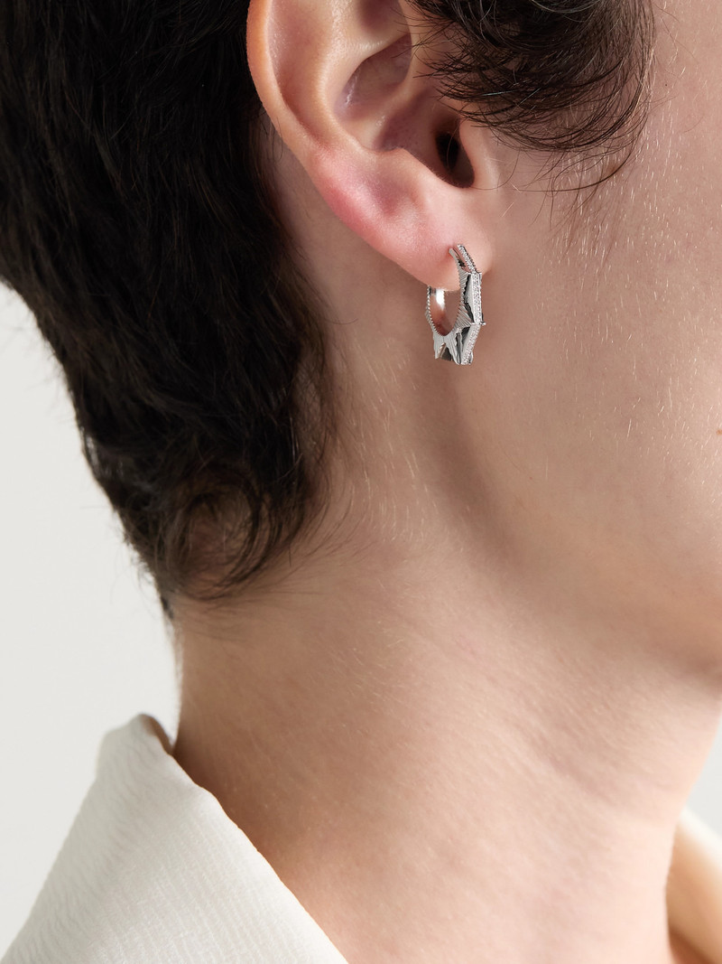 MARIE LICHTENBERG Nyc 18-karat White Gold Diamond Single Hoop Earring outlook