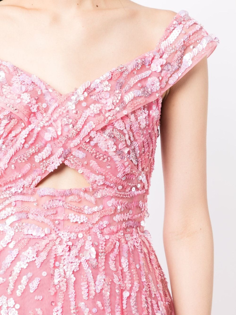 off-shoulder embellished gown 5