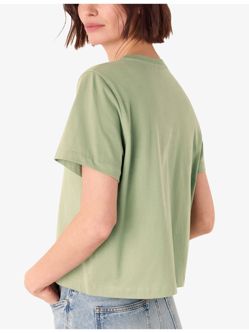 Round-Neck Button-Up Cotton T-Shirt 4