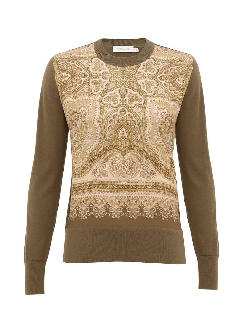 LUNA PRINTED SILK SWEATER 1