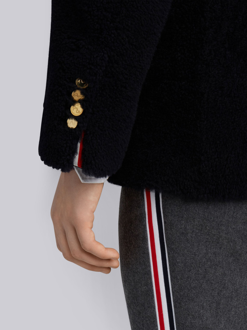 Navy Dyed Shearling 4-bar Unconstructed Peacoat 6