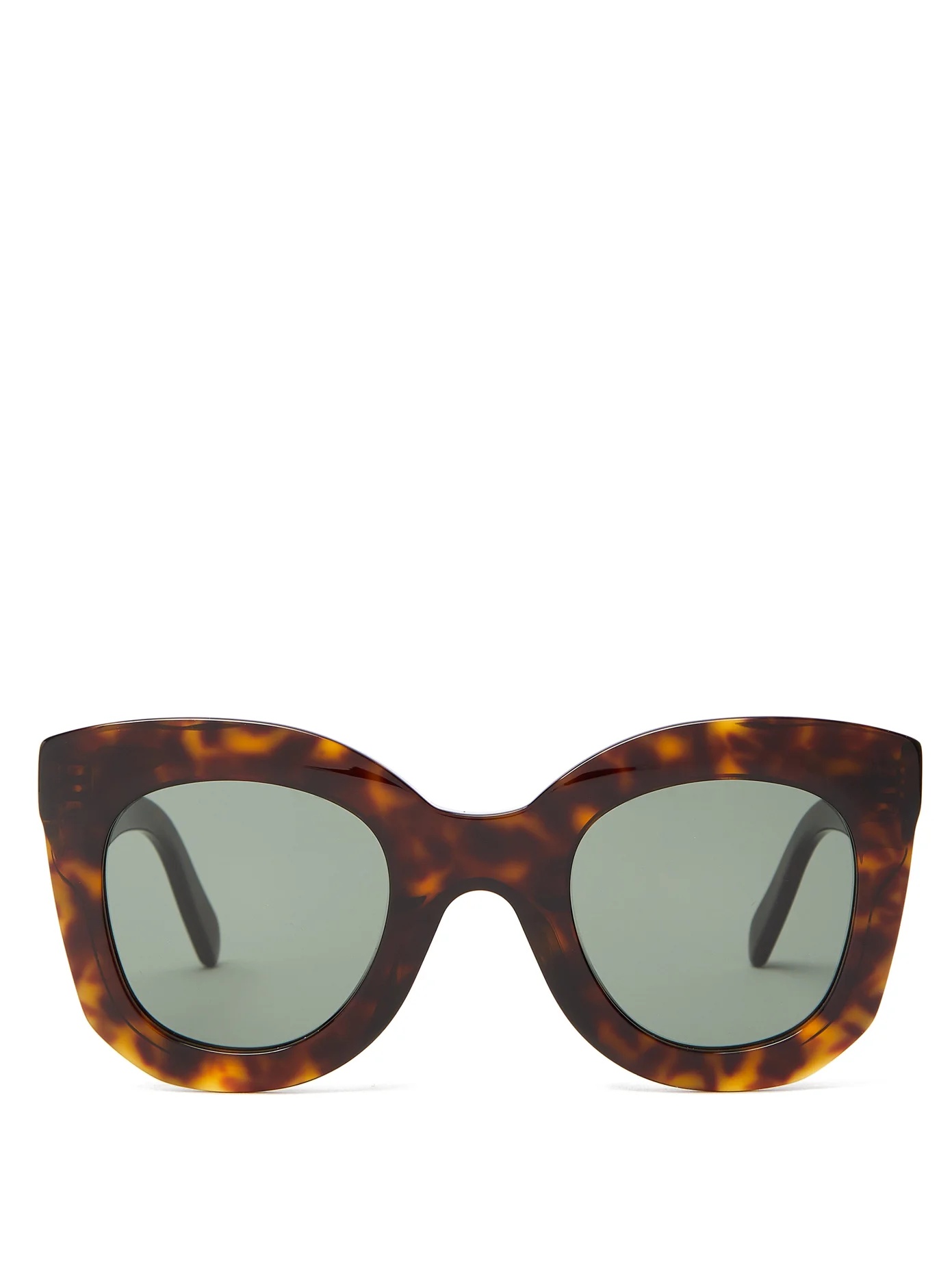 Oversized round tortoise-effect acetate sunglasses - 1