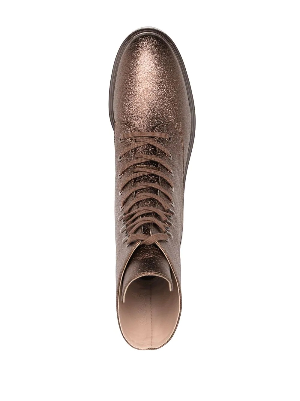 bronze leather ankle boots - 4