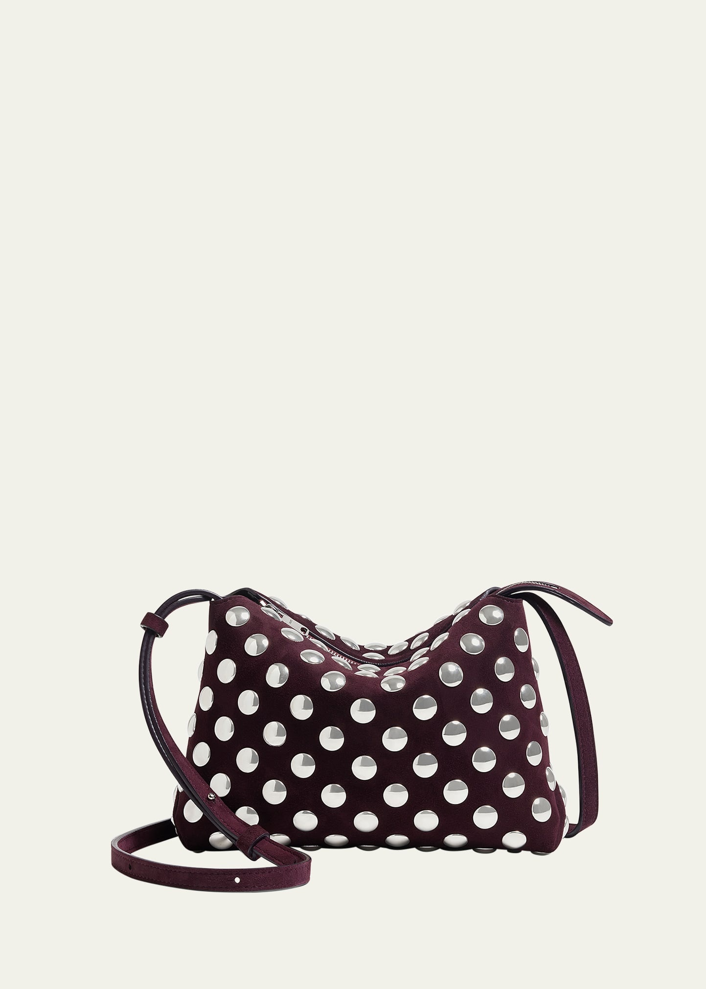 Lina Medium Studded Suede Crossbody Bag - 1