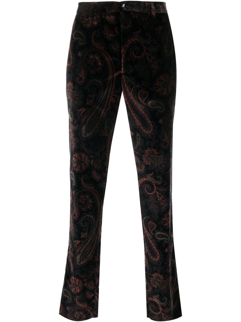 paisley-print velvet trousers - 1