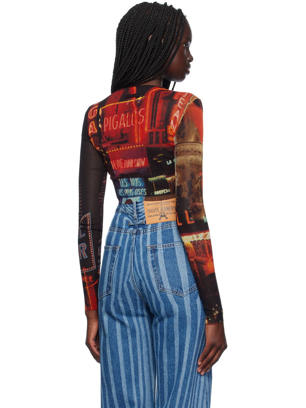 Black & Red 'The Pigalle Crop' Long Sleeve T-Shirt - 3