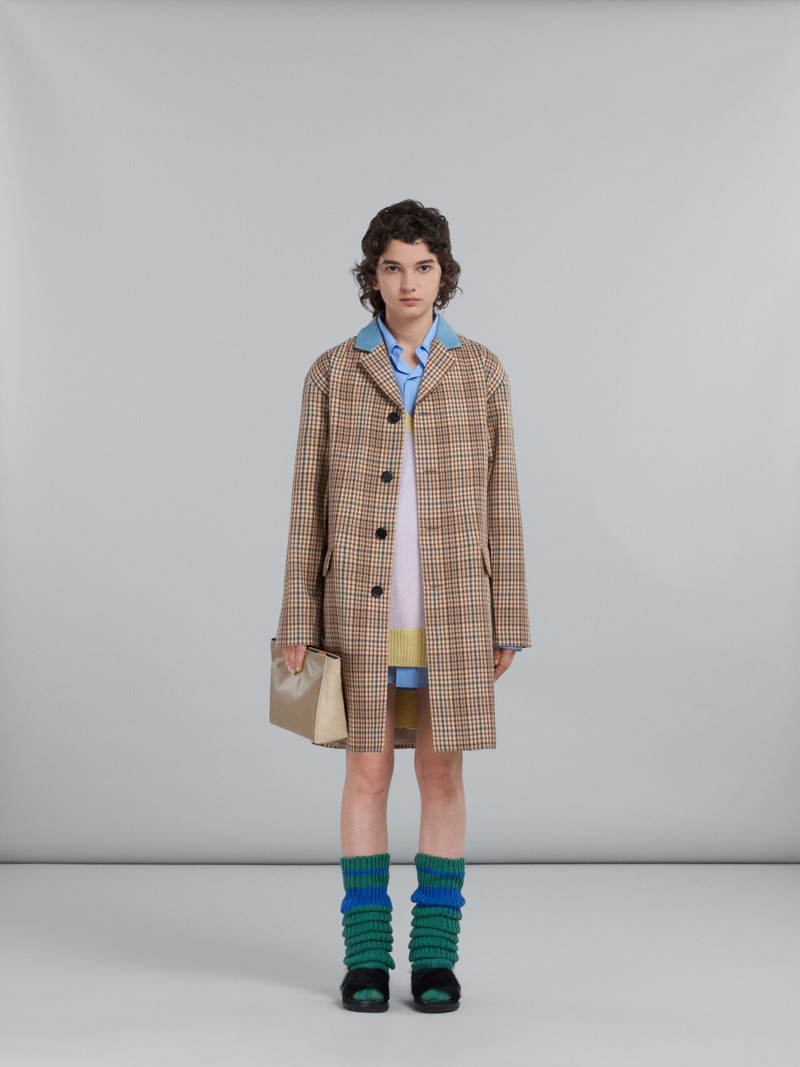 Marni MUSEO SOFT CLUTCH IN GREY-GREEN BEIGE AND BROWN LEATHER outlook