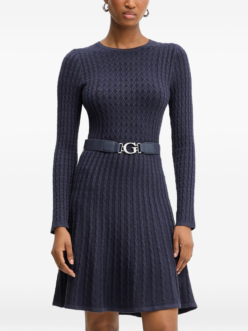 long-sleeved belted mini dress 1