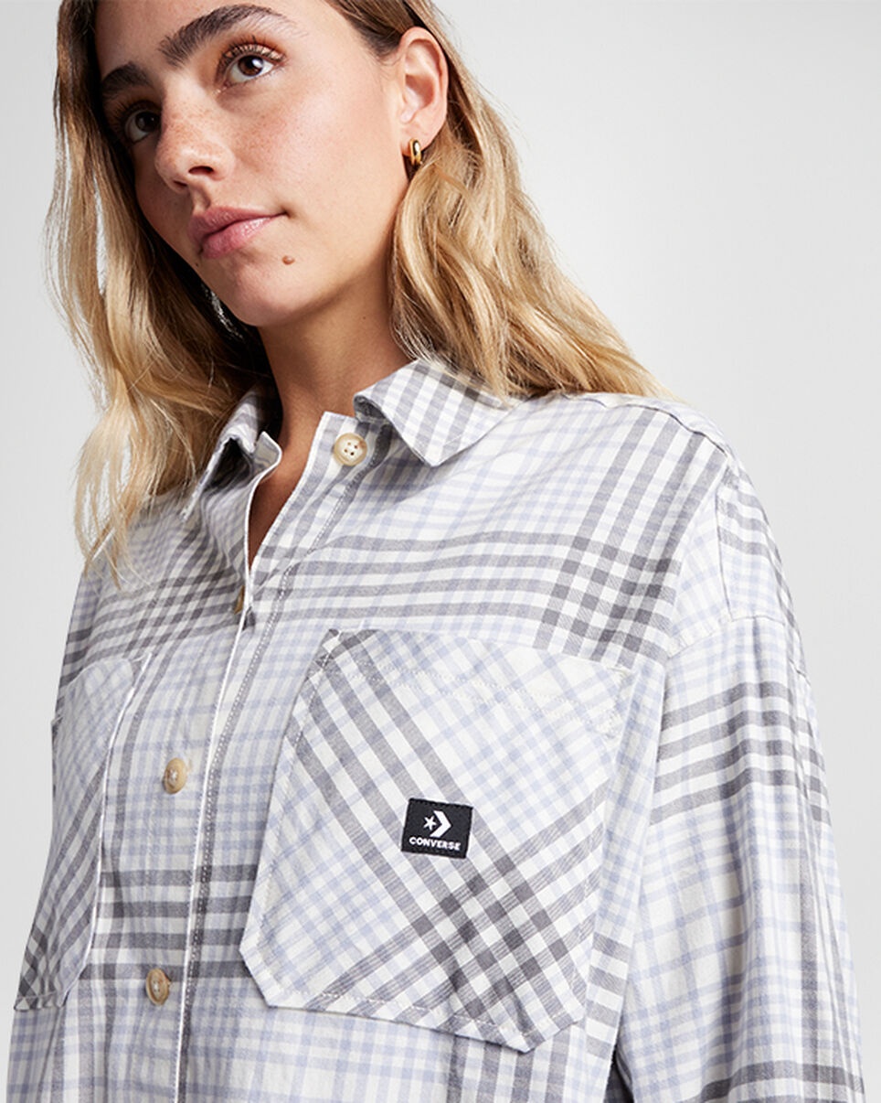 Flannel Button-Down Oversized Shirt - 4