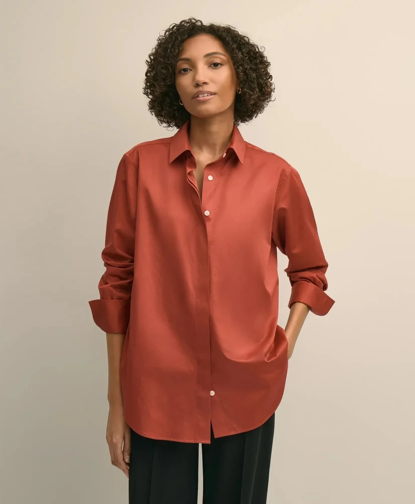 Supima® Cotton Sateen Relaxed Shirt - 1