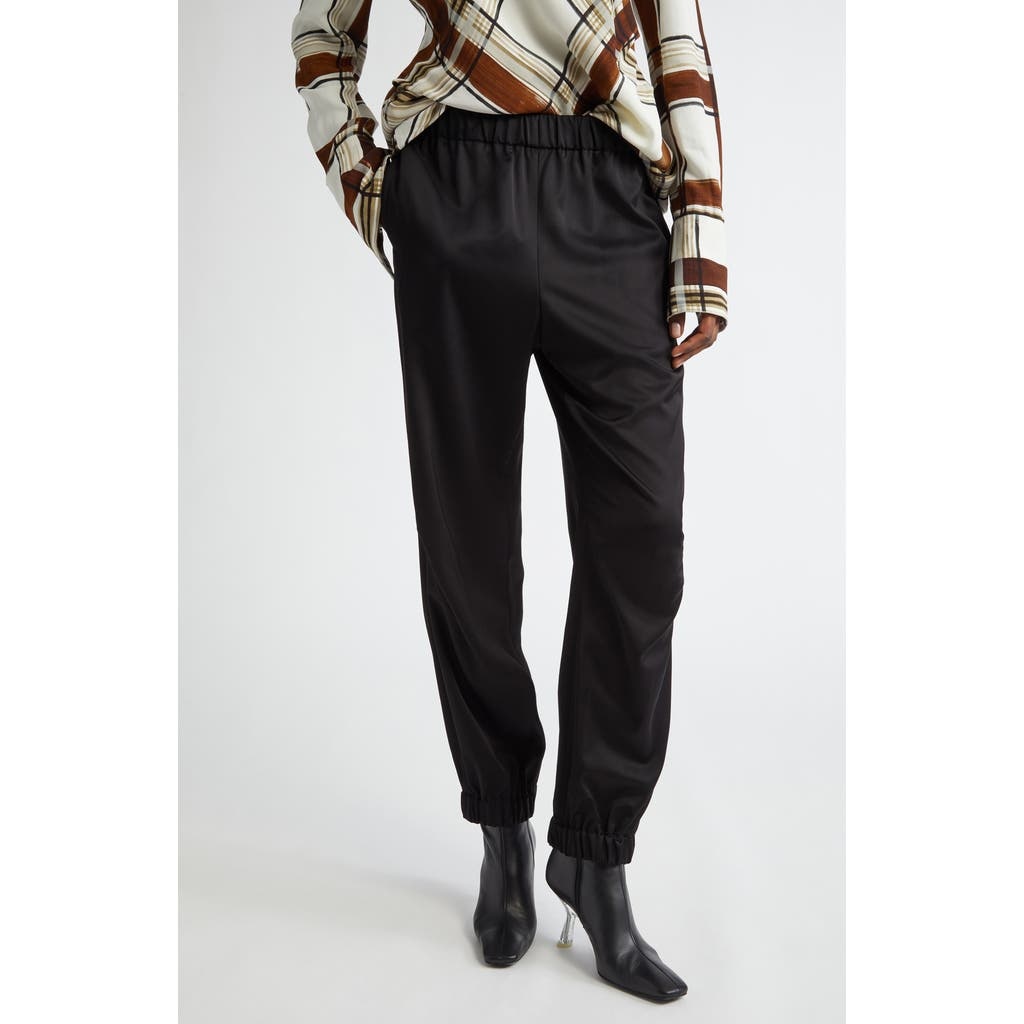 Dries Van Noten Piker Relaxed Satin Joggers in Black at Nordstrom - 1