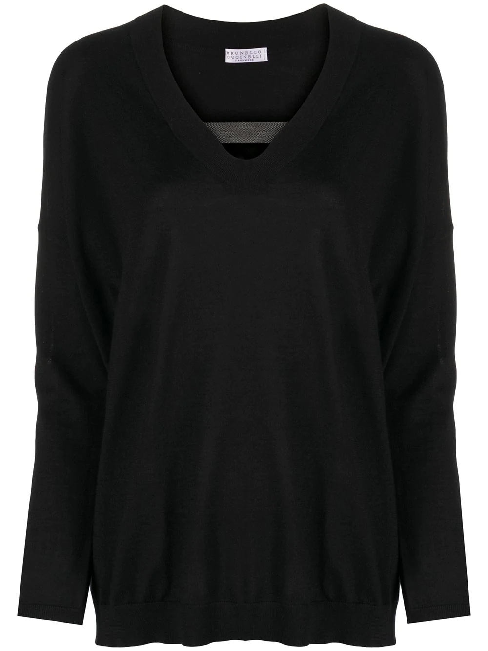 metal detail v-neck top - 1