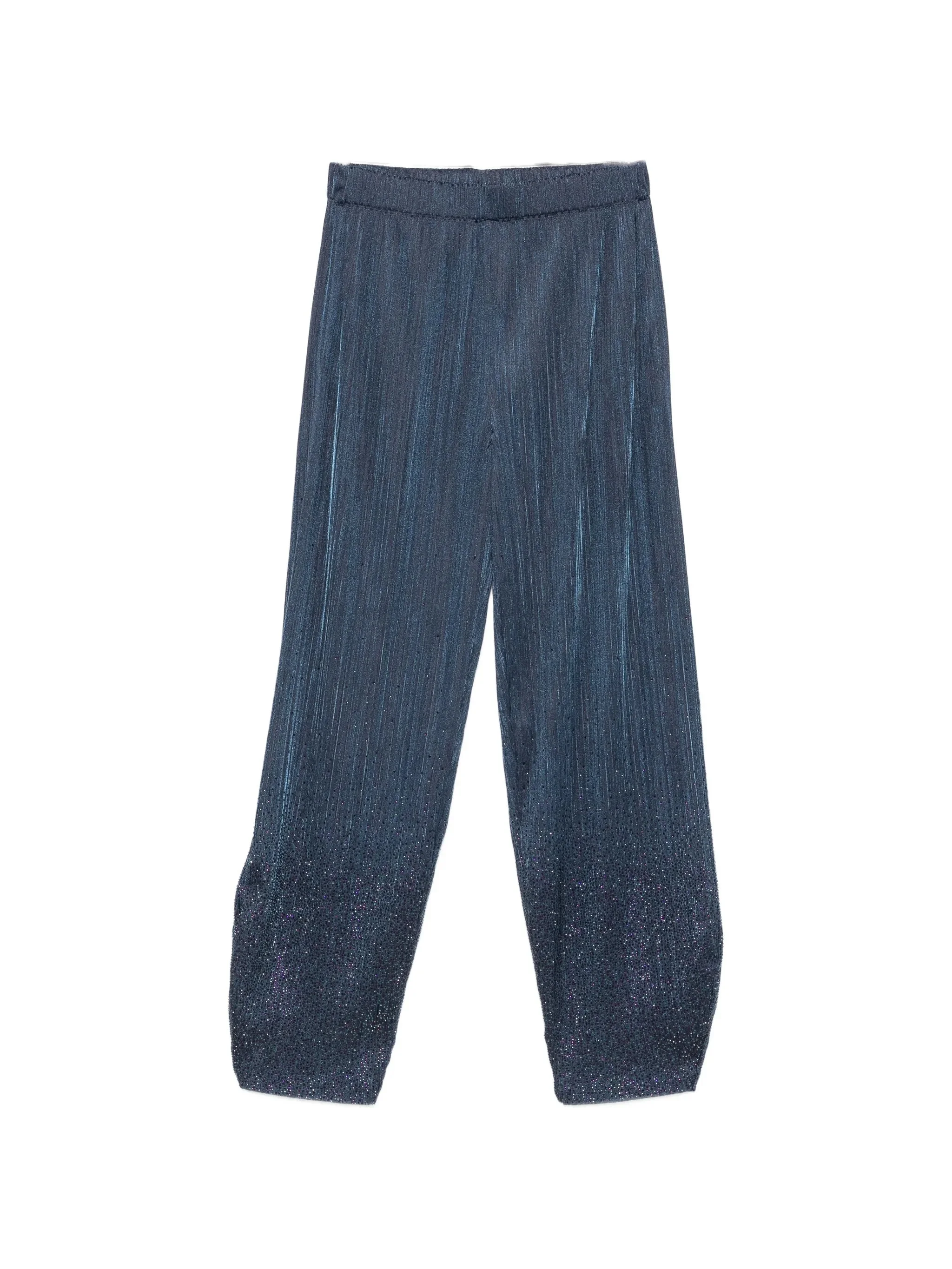 Giorgio Armani Plissé-effect Crystal-embellished Trousers - 1