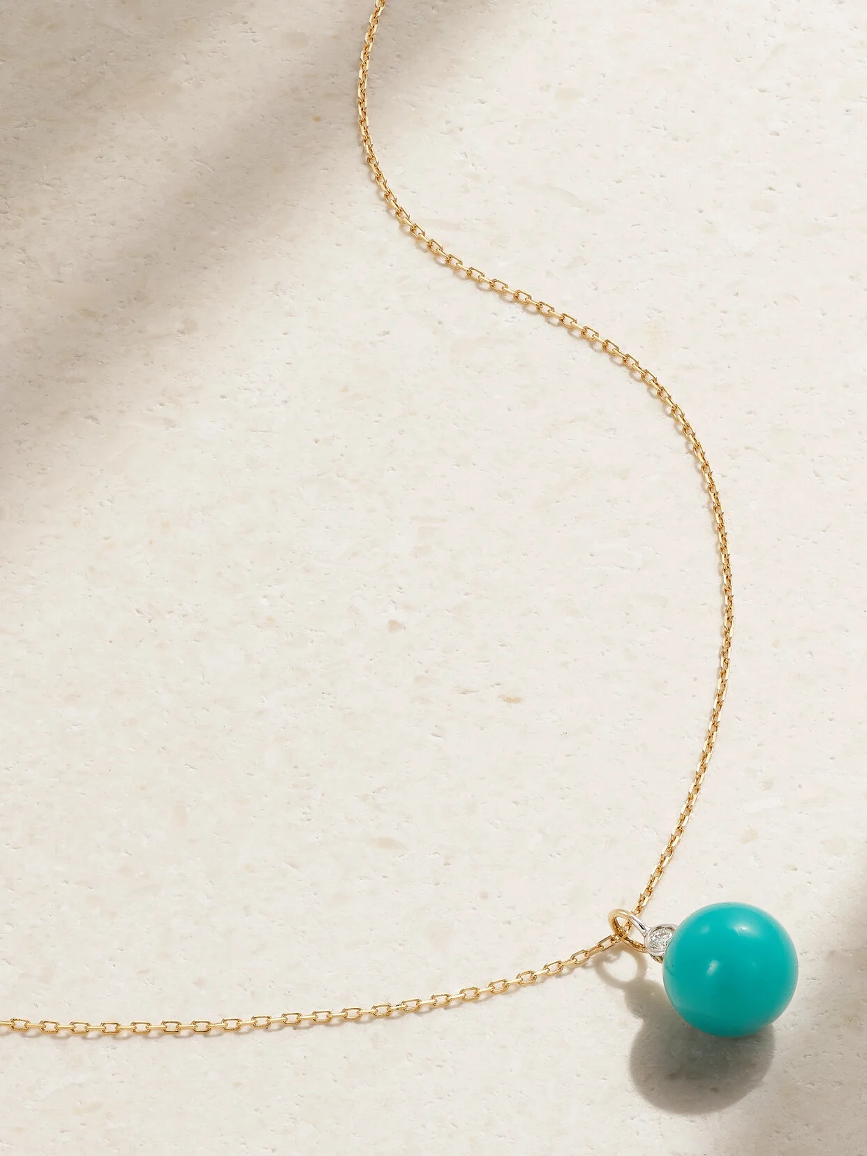 14-karat Gold, Turquoise And Diamond Necklace - 1