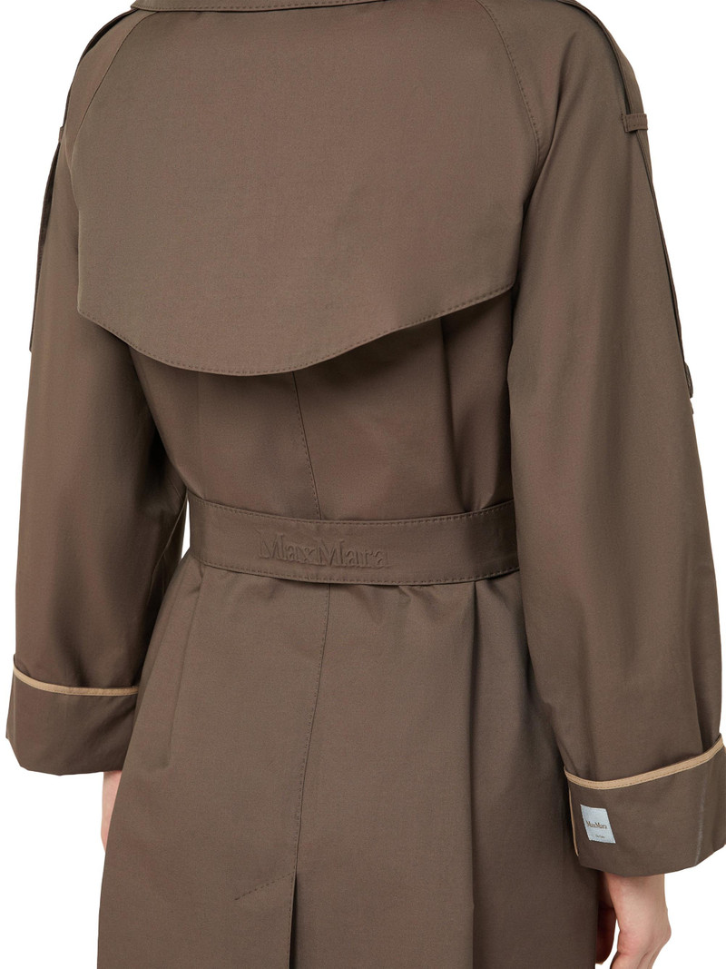 Women's Oversized Water Repellent Twill Trench Coat - Chocolate 5