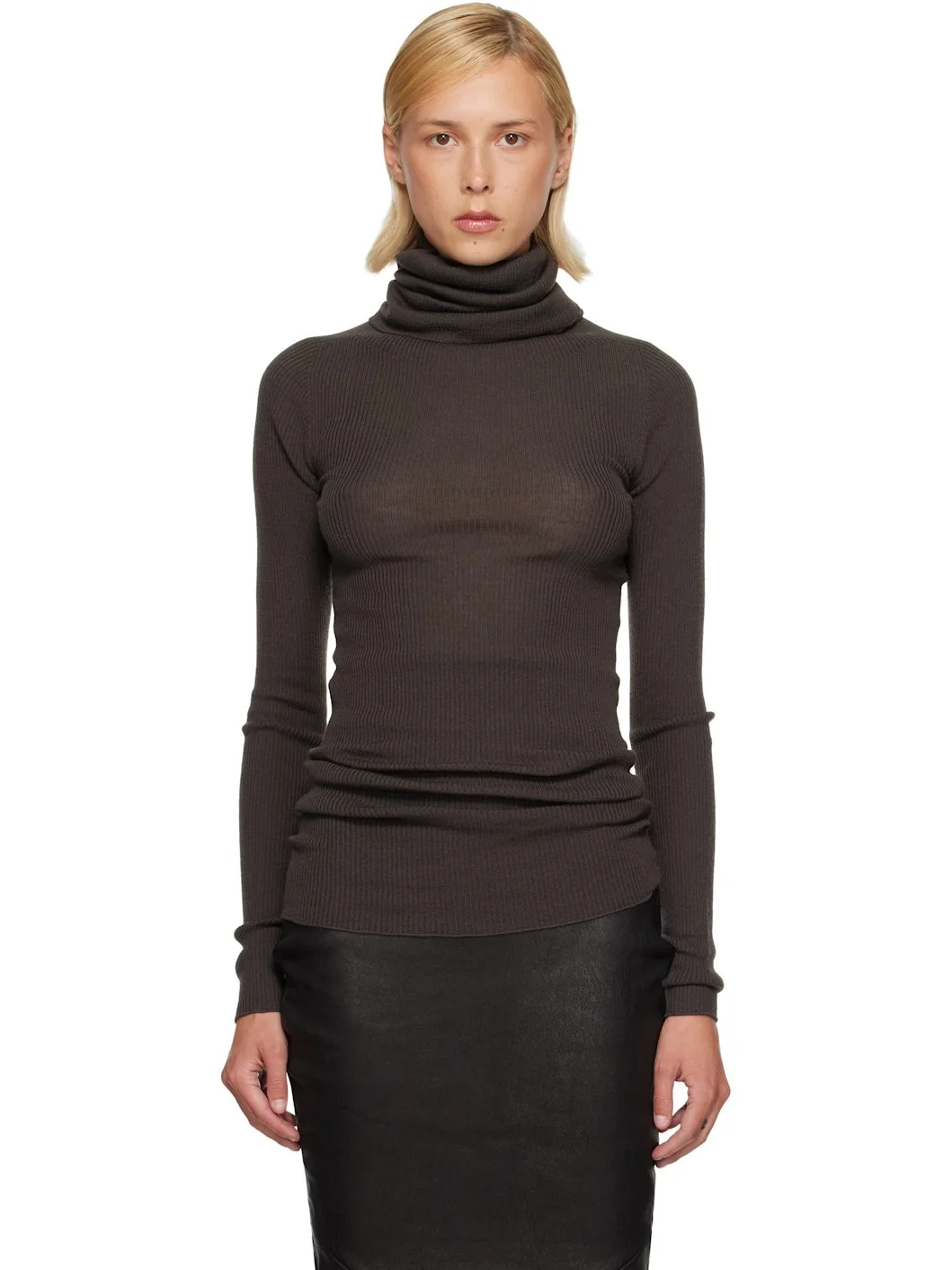 Gray Tower LS Tube Turtleneck - 1