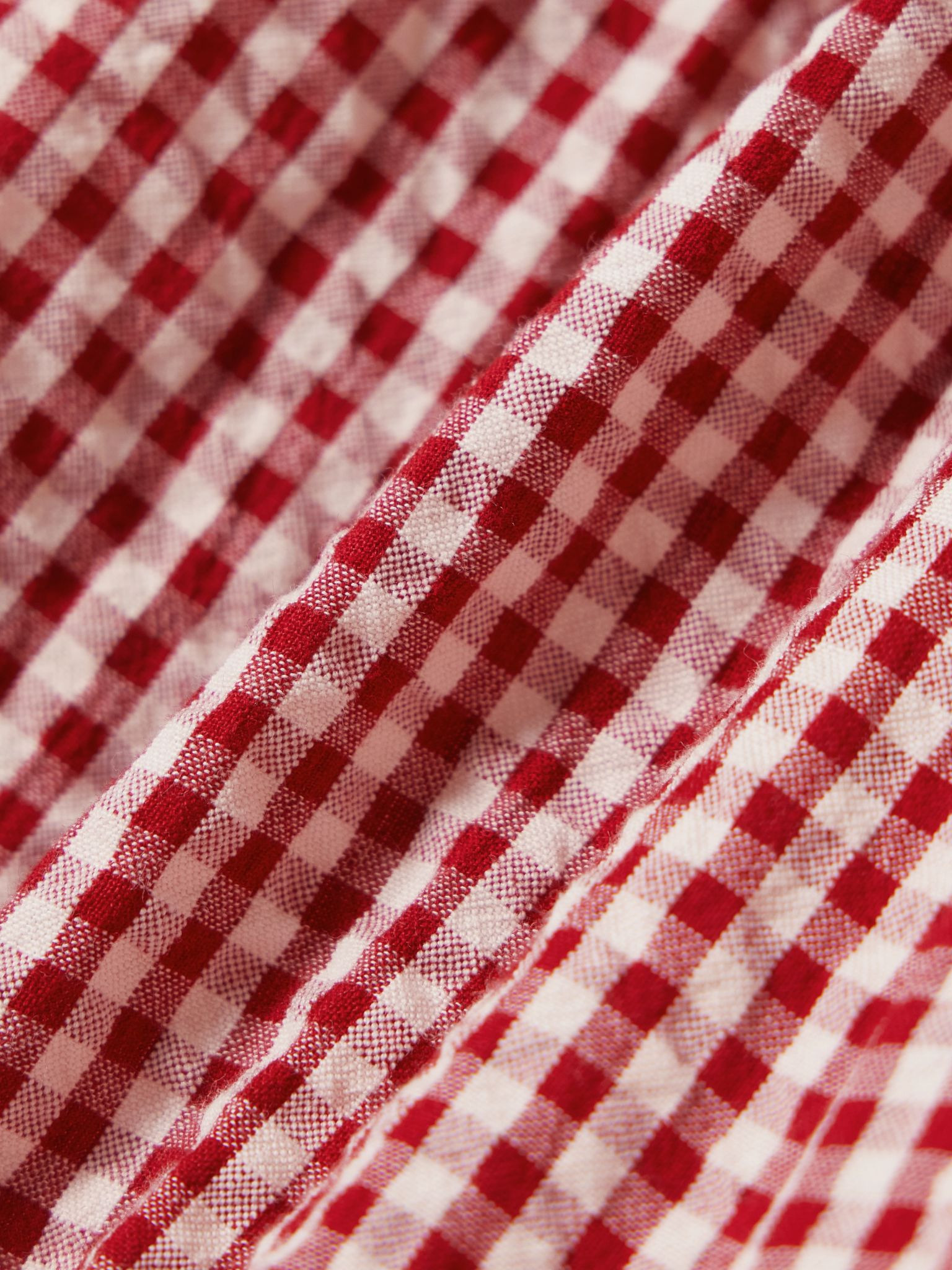 Aurelia gingham cotton-seersucker shorts Red - 4