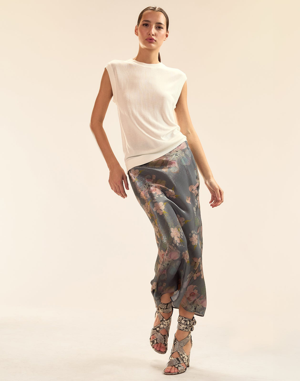Claud Silk Lamé Skirt - 5