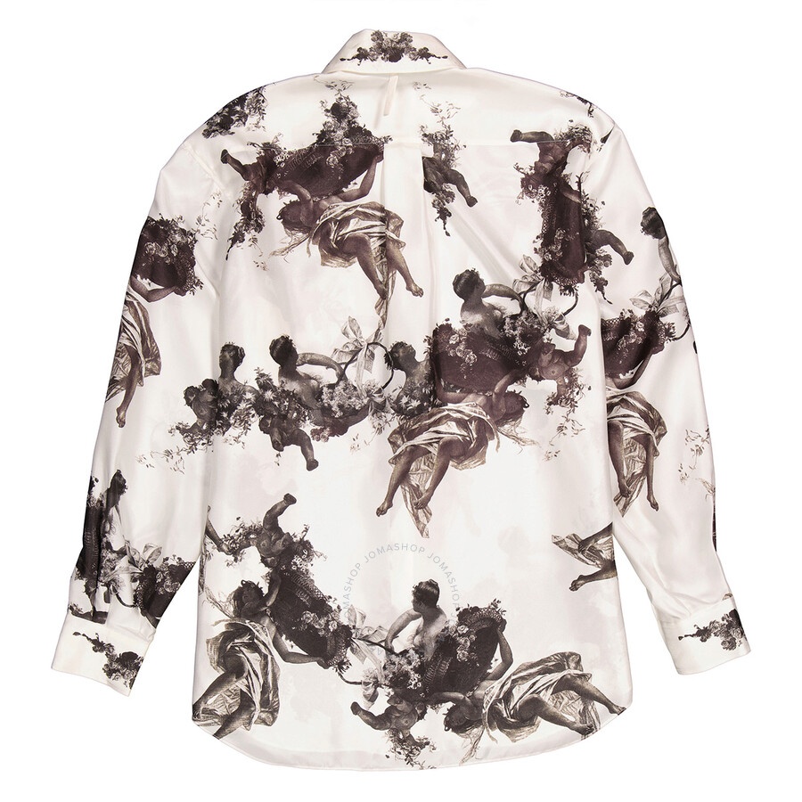 Burberry Ladies Black Renaissance Carlota Long Sleeve Silk Blouse - 2