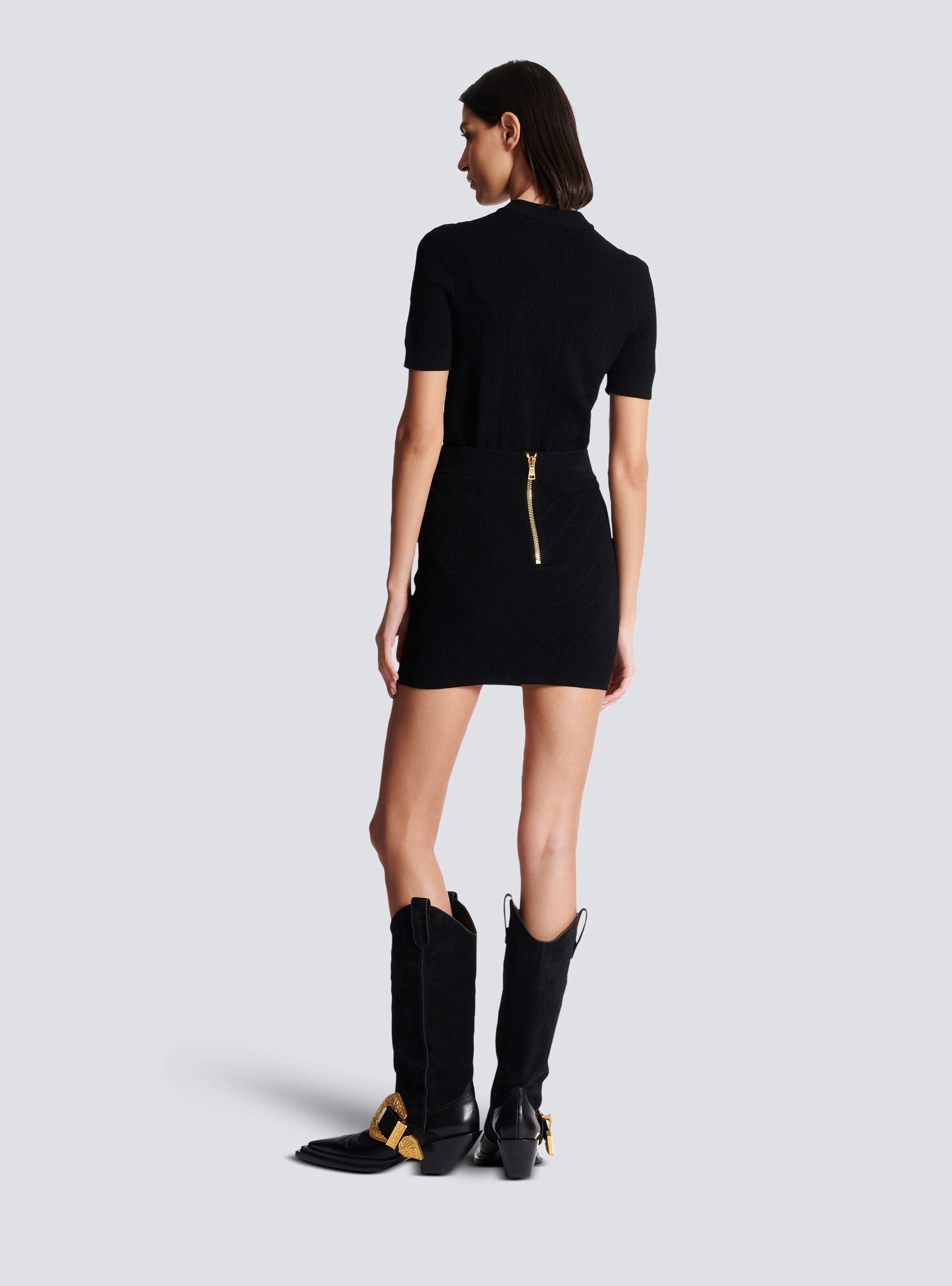 Balmain 6-button knit skirt | REVERSIBLE