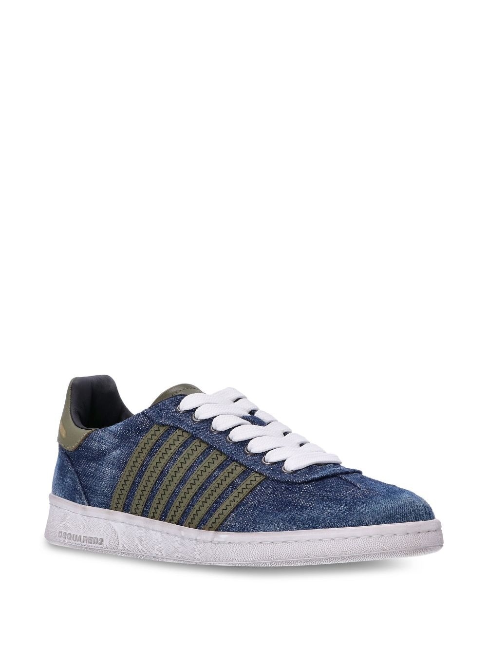 denim lace-up sneakers - 2