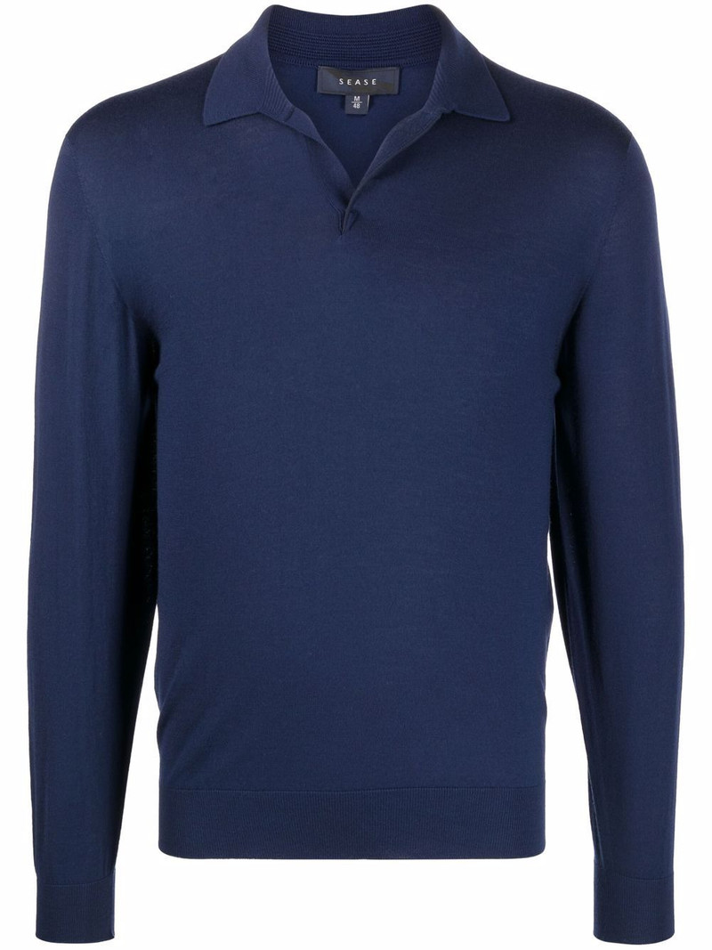 long-sleeved knitted polo shirt 1