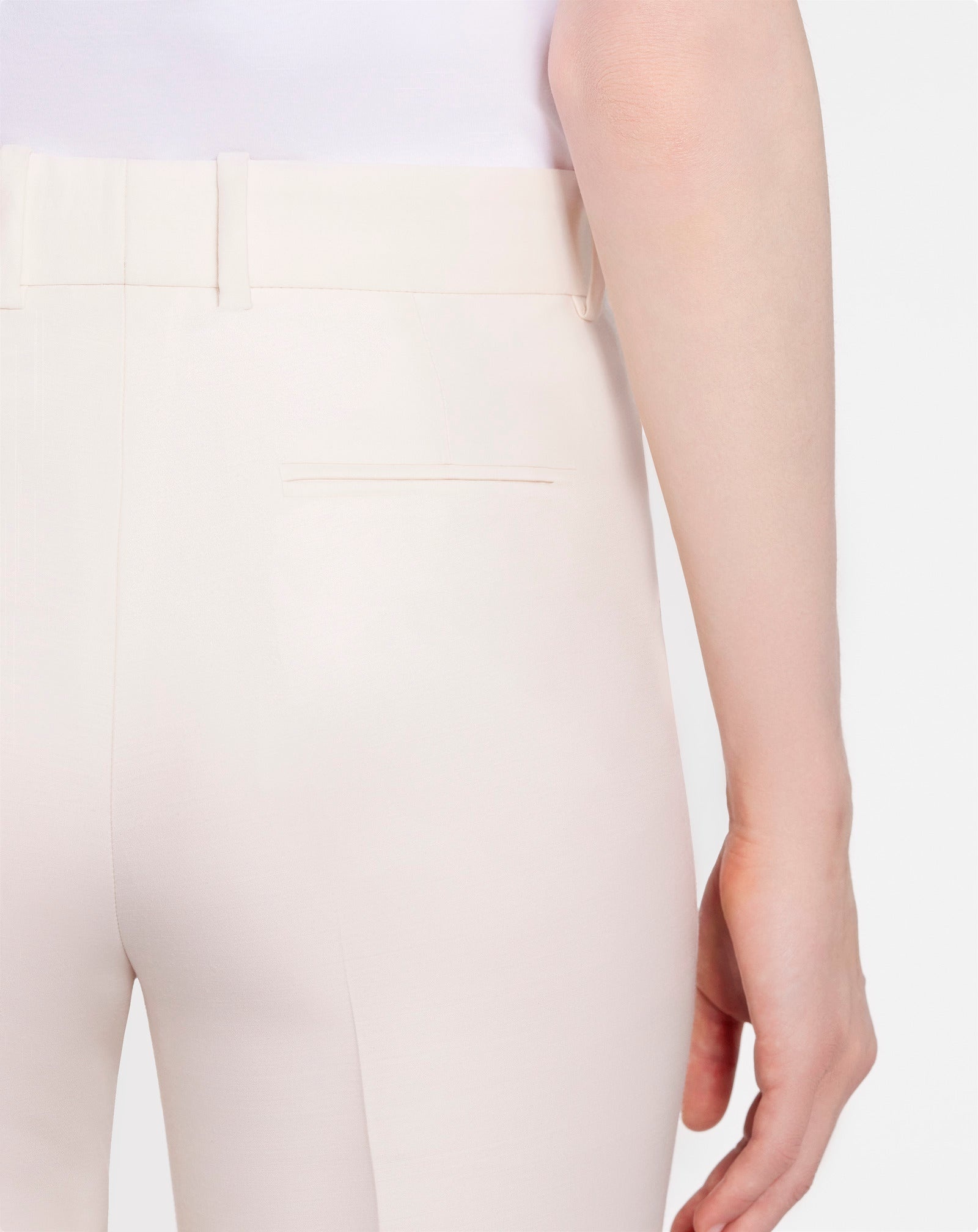TAPERED TAILORED PANTS IN WOOL & SILK - 4