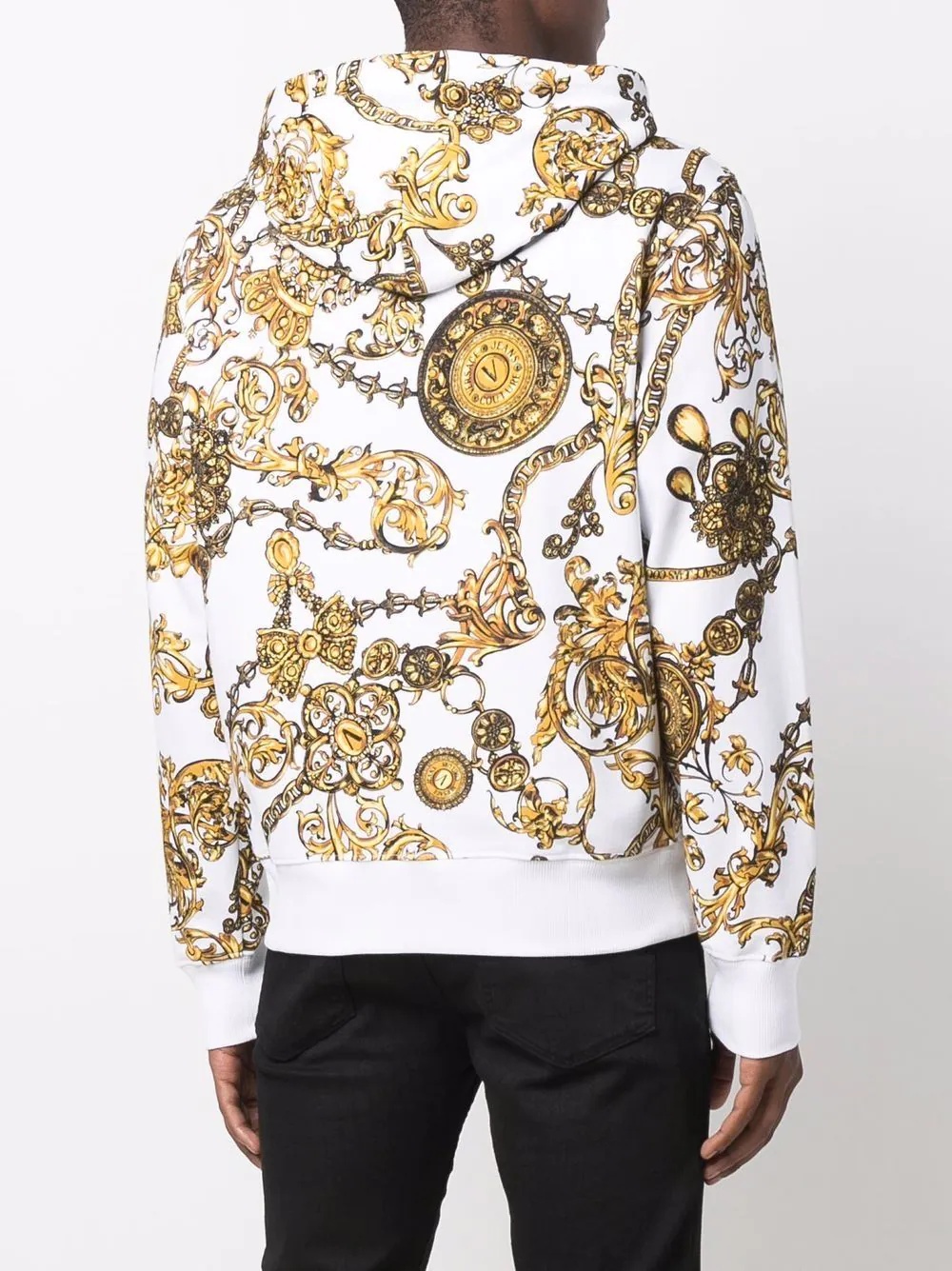 baroque-print hoodie - 4