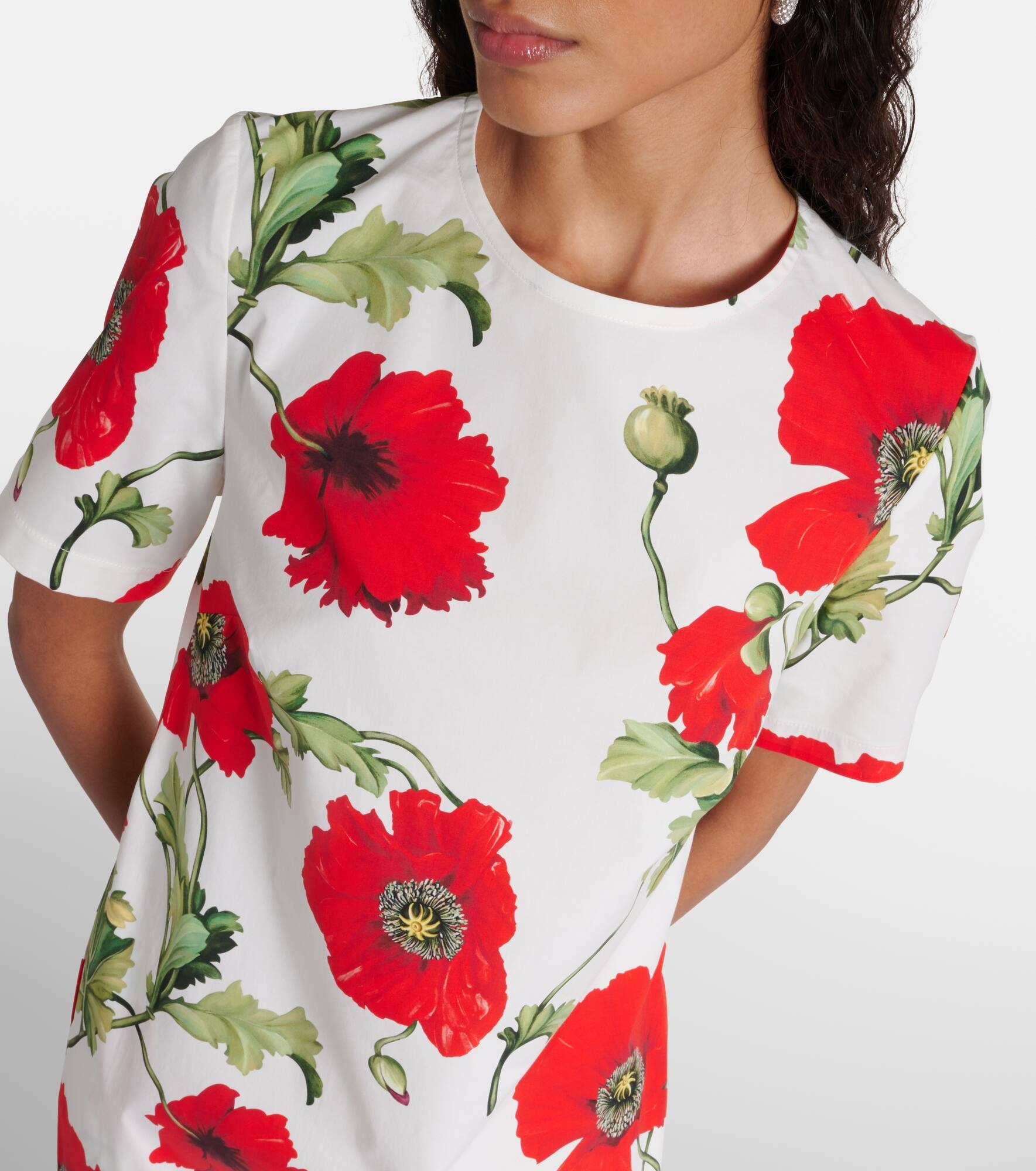 Floral cotton-blend minidress - 4