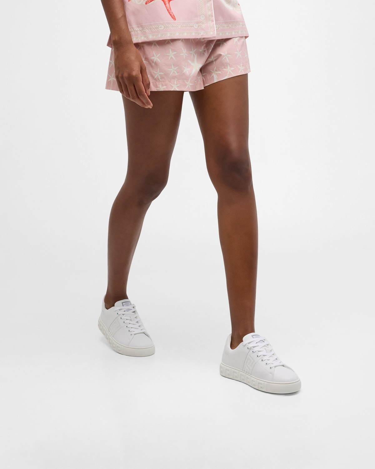 VERSACE La Greca Sequin Low-Top Sneakers | neimanmarcus