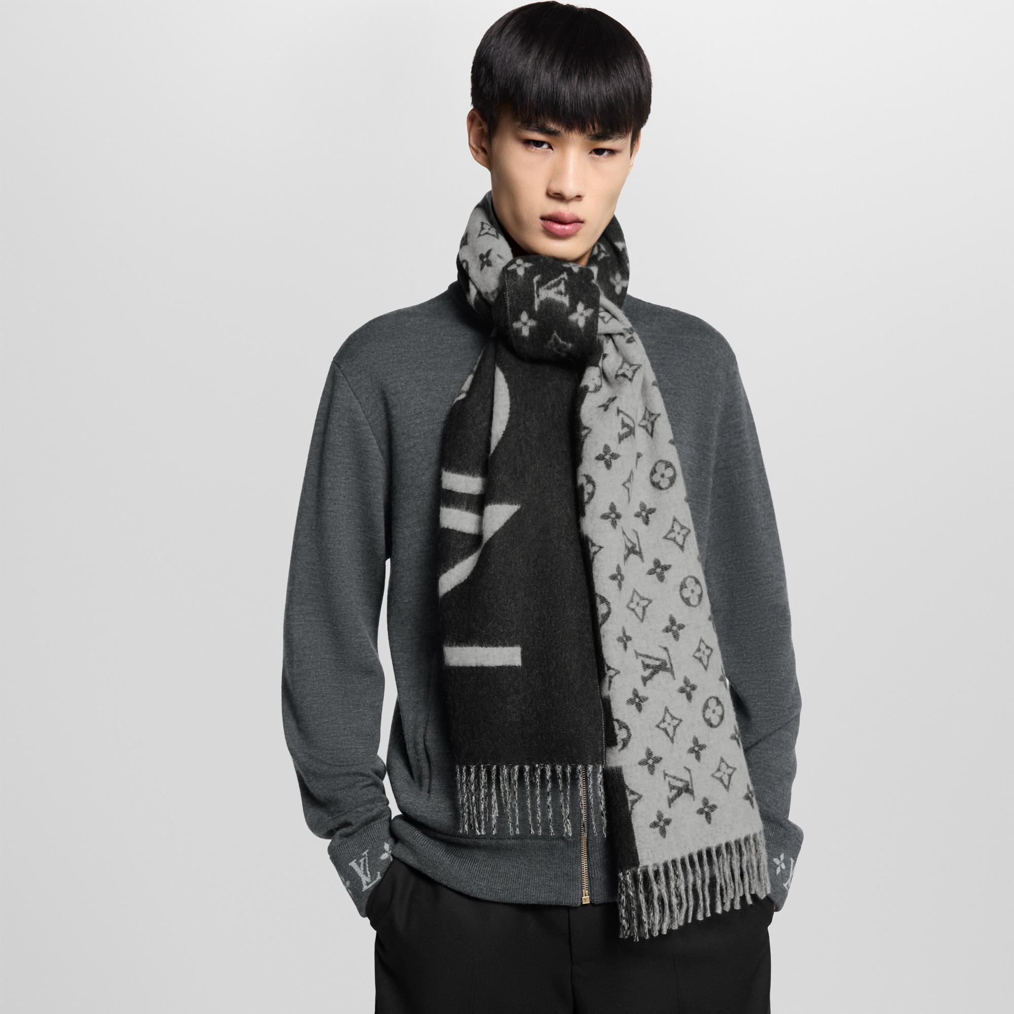 Monogram Split Scarf 9