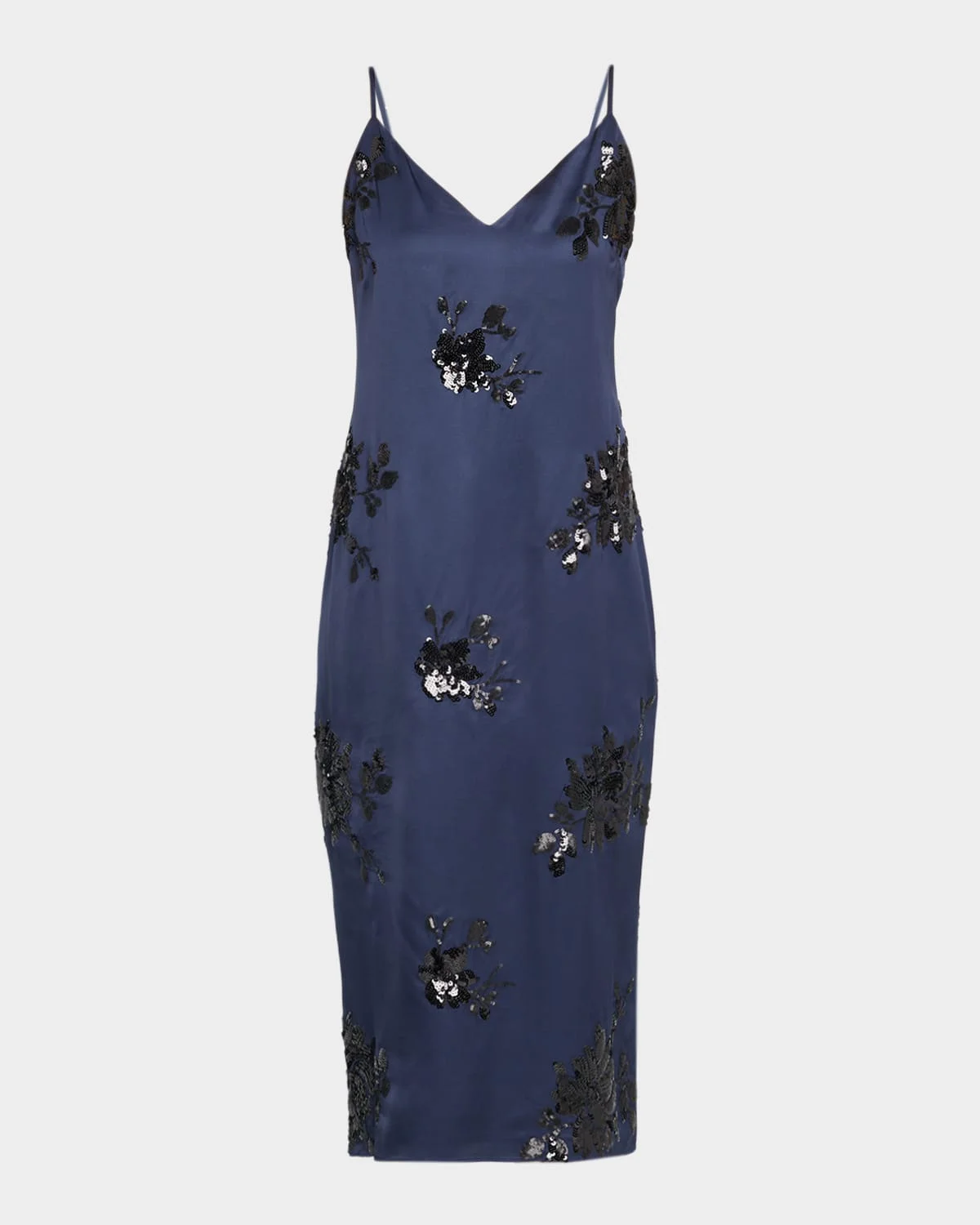 Shannon Sequined Floral Slip Dress - 1