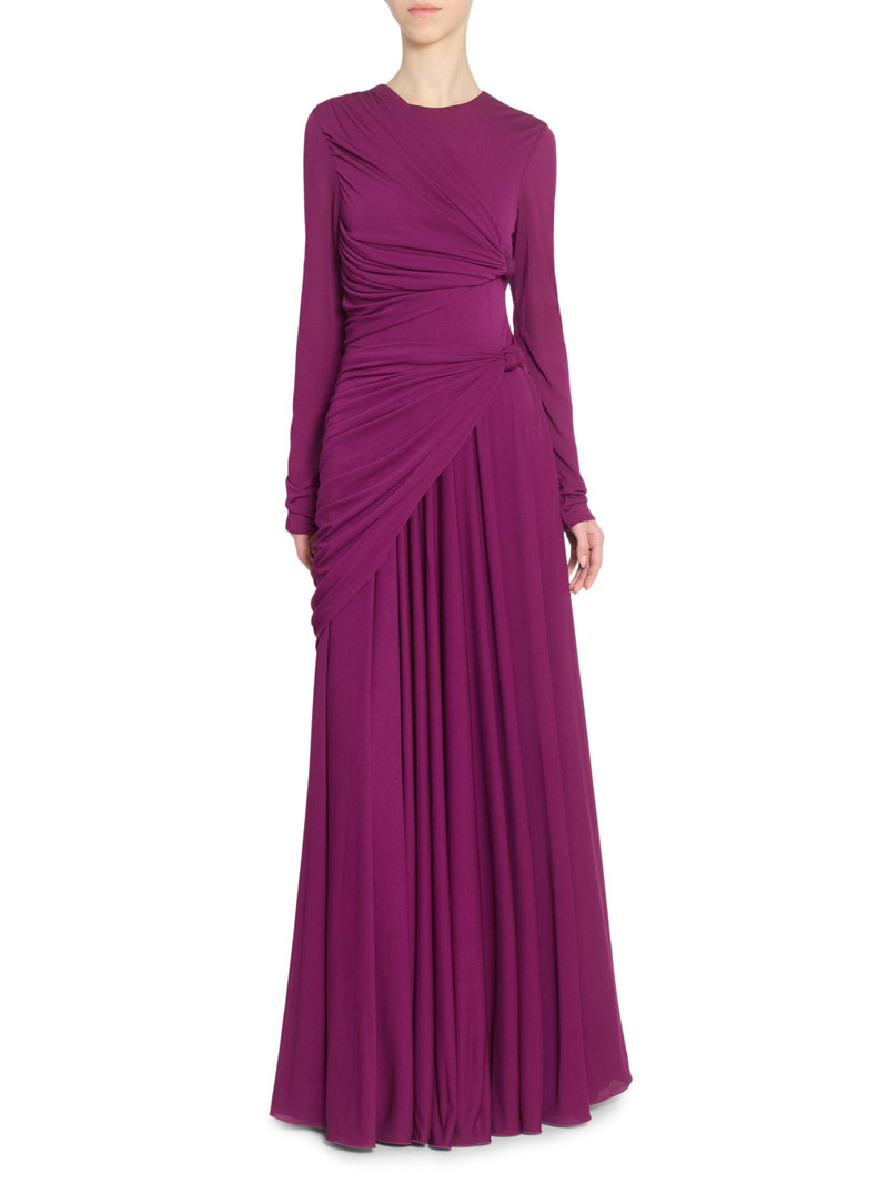Women's Twisted-Front Jersey Gown - Violet 3
