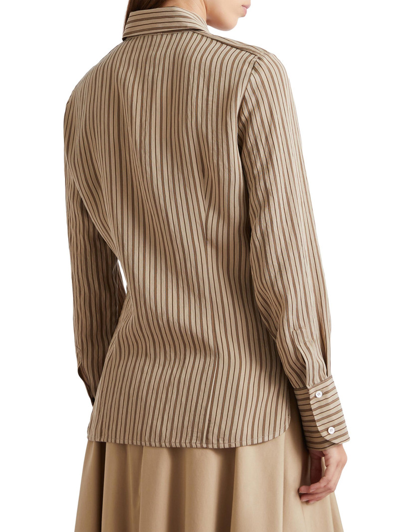Women's Shiny Viscose Shirt - Hazelnut Brown 3