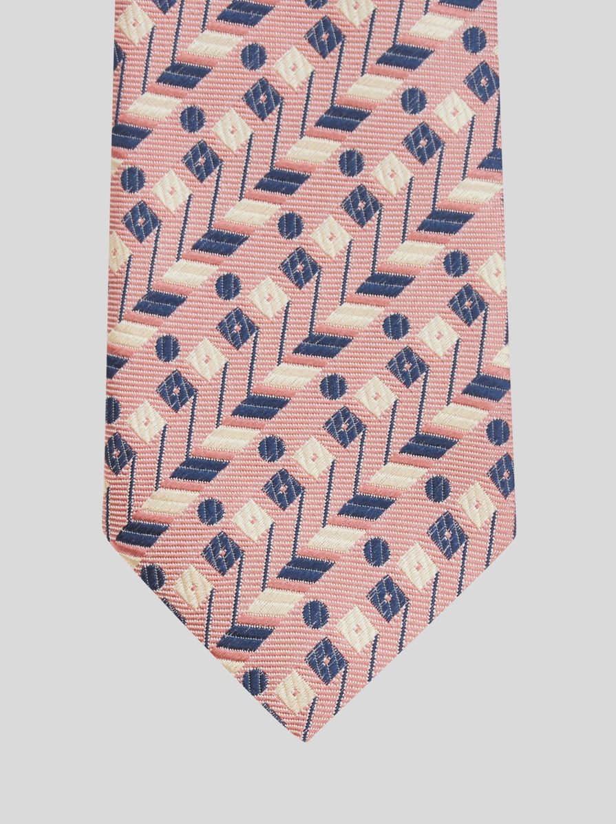 JACQUARD TIE WITH GEOMETRIC PATTERN - 3