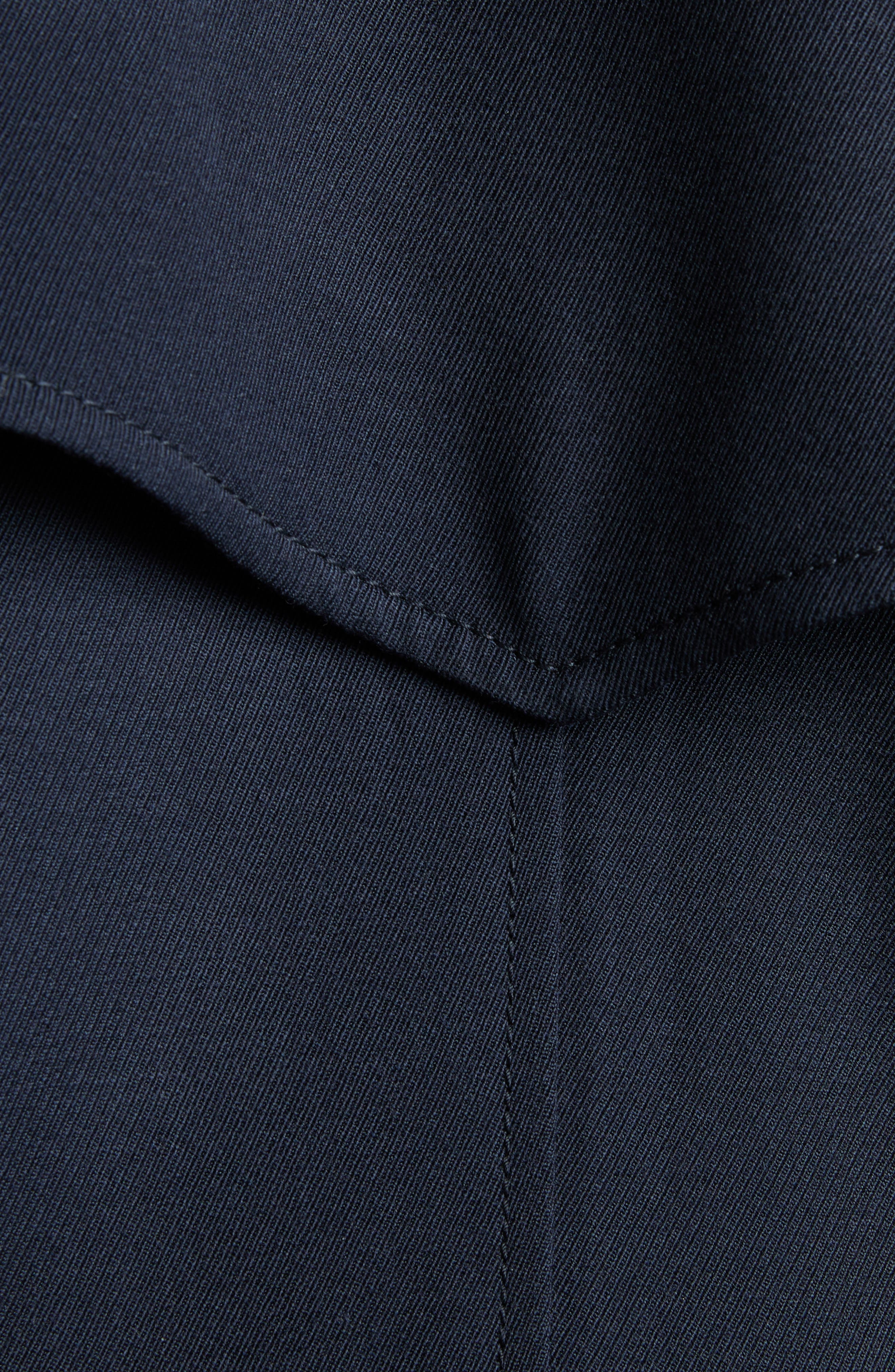 McQueen Double Breasted Wool & Cotton Crop Trench Coat in Navy at Nordstrom - 6