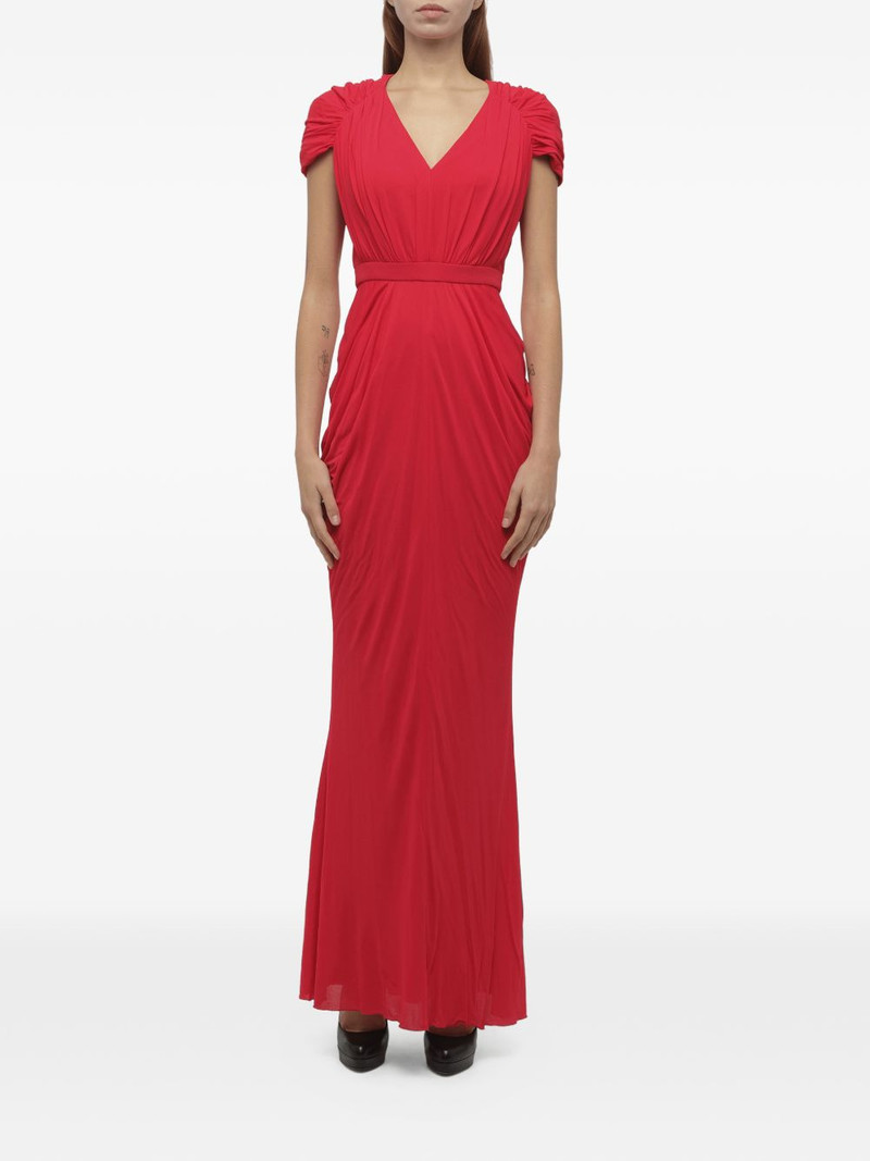 ruched V-neck maxi dress 1