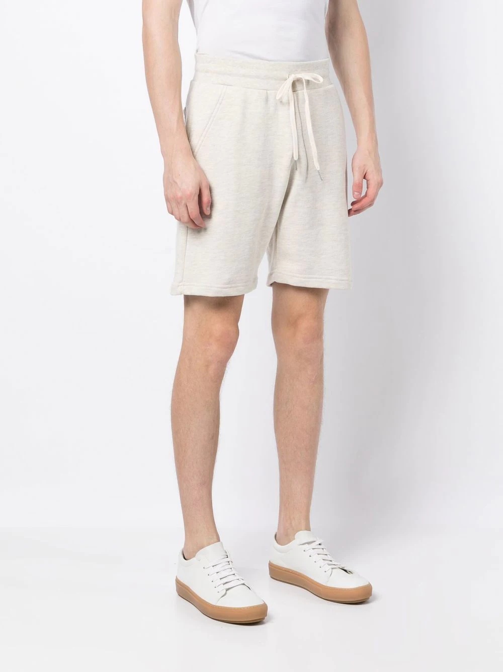 drawstring-waist cotton track shorts - 3