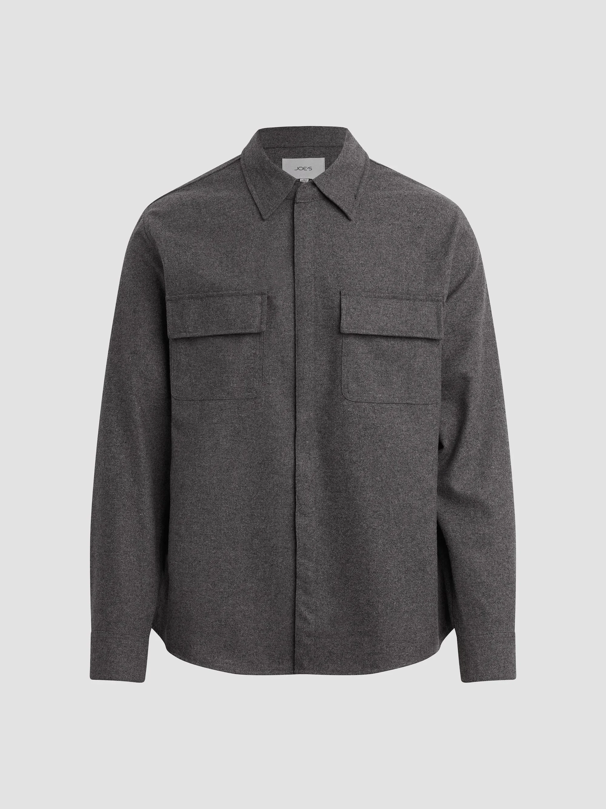 Men's Pocket Flannel Overshirt - Grey - 1