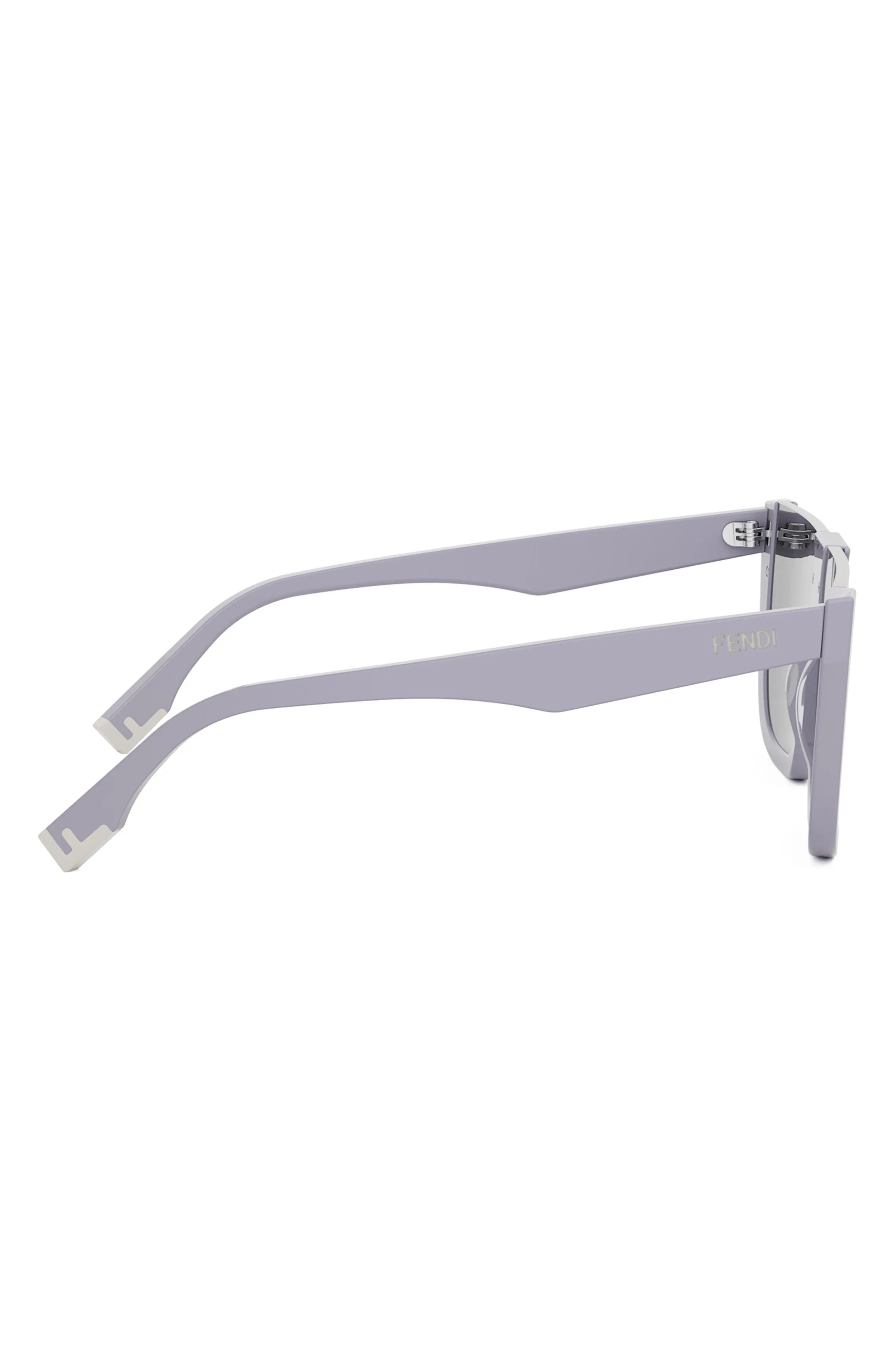 'Fendi Way Flat Top Sunglasses in Shiny Violet /Smoke - 4