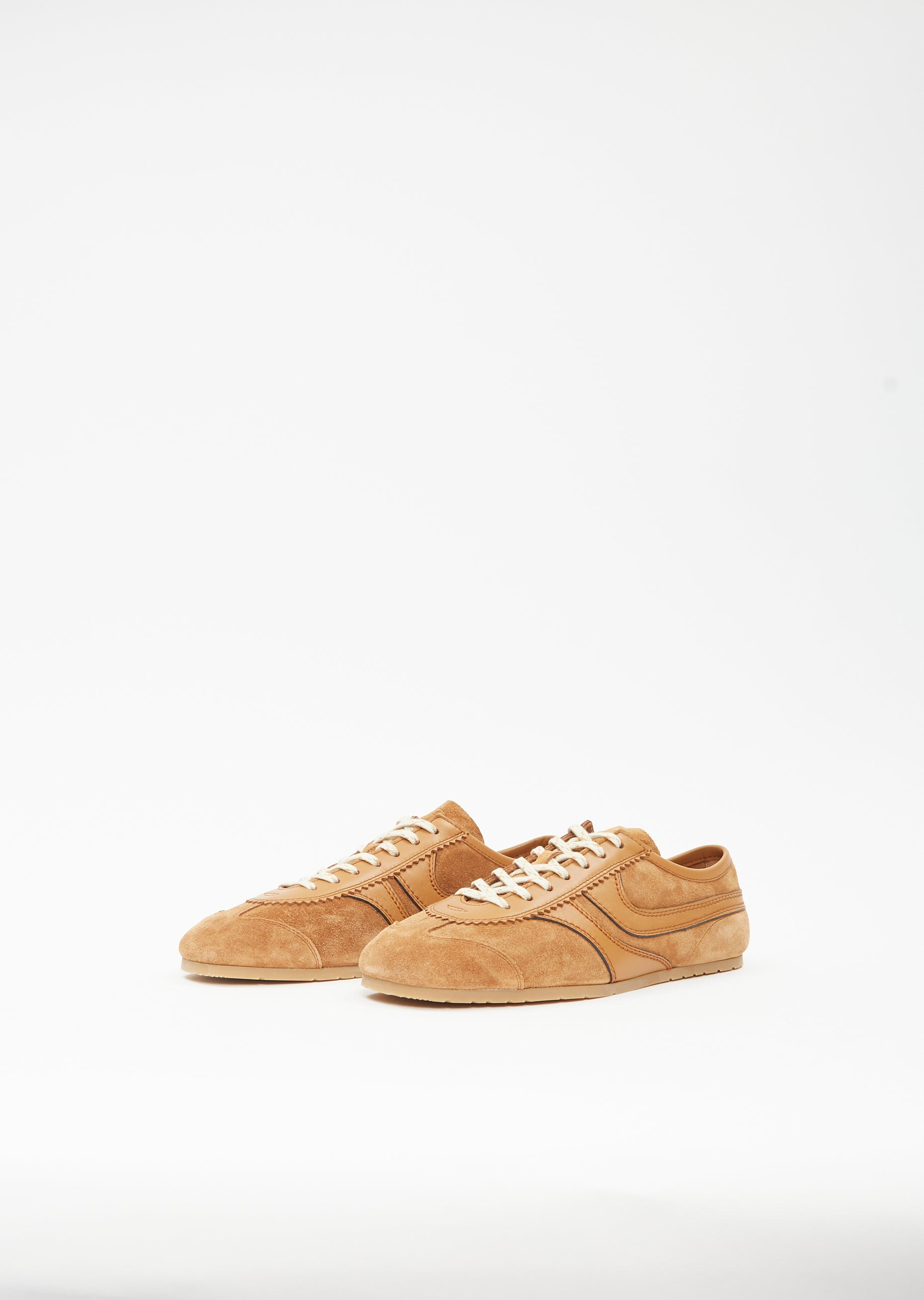 Suede Leather Trainer — Tan - 2