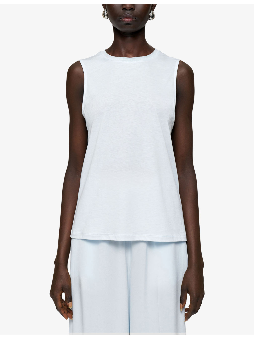 Round-Neck Regular-Fit Cotton and Silk-Blend Tank Top - 3